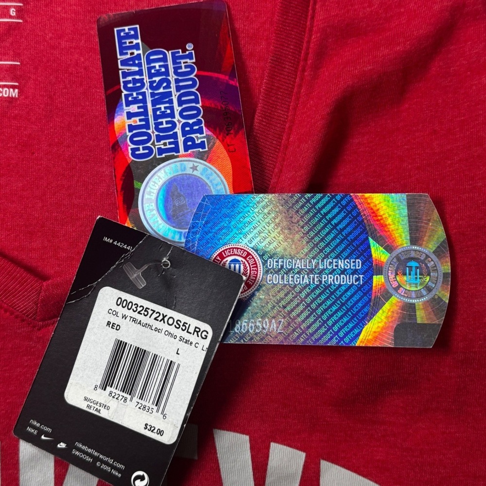 Nike Ohio State Buckeyes T-Shirt Men's Large Red Dri-FIT Short Sleeve NWT NCAA - Picture 7 of 7